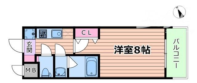 スプランディット十三本町(1K/3階)の間取り写真
