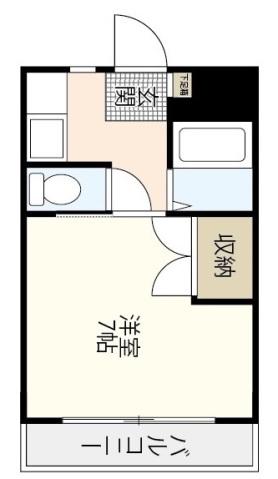 リトルハイム長岡61(1K/2階)の間取り写真