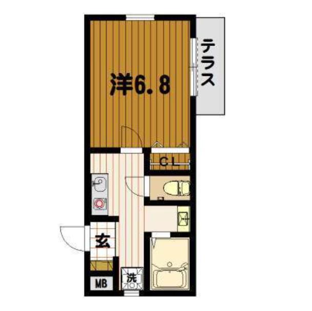クレール六浦東(1K/1階)の間取り写真