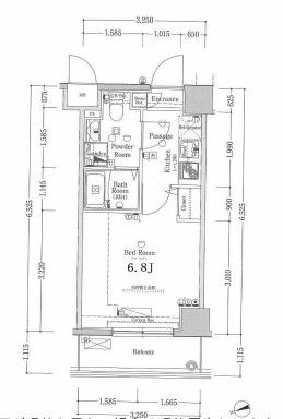 XEBEC池上(1K/4階)の間取り写真