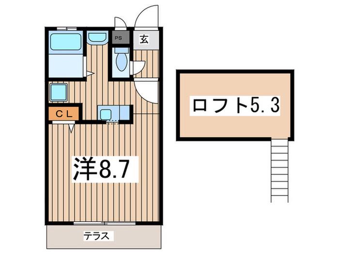 ラ・クエスタゆめが丘A(ワンルーム/1階)の間取り写真