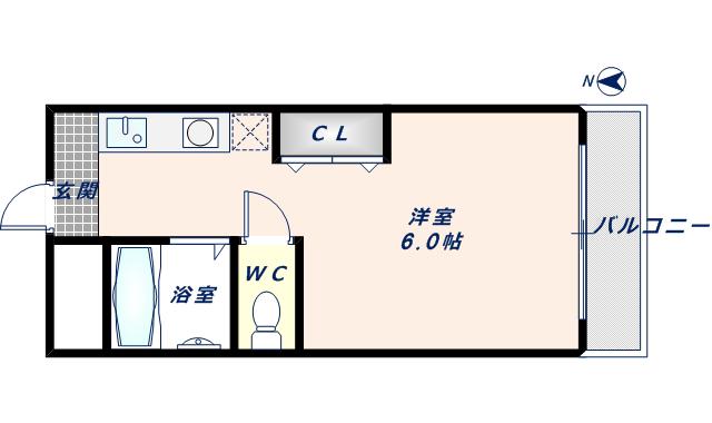 ベルハイム小阪(1K/3階)の間取り写真