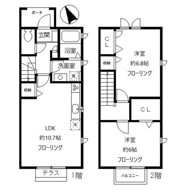 コーラル田園調布(2LDK/1階)の間取り写真
