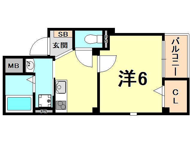 THE ユアサホーム(1K/4階)の間取り写真