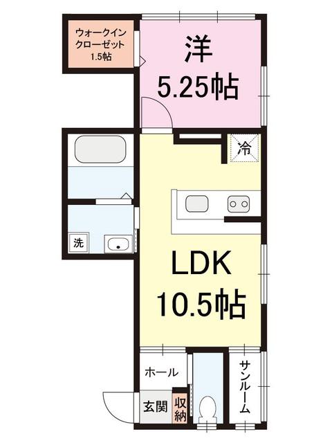 フランボワーズ(1LDK/1階)の間取り写真