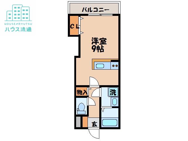 KSハウス(ワンルーム/2階)の間取り写真