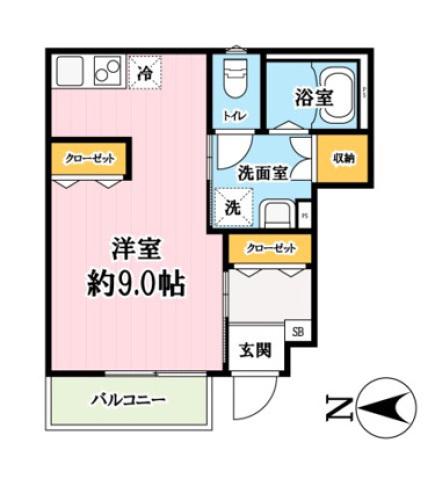 メイプルソラーナ(ワンルーム/1階)の間取り写真