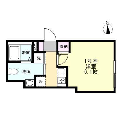 ベイルーム本厚木クレスト(1K/2階)の間取り写真