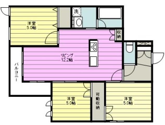 ラ ルミエール(3LDK/1階)の間取り写真