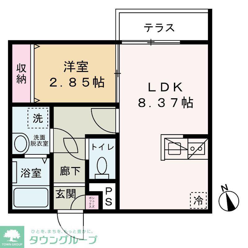 ザ・レジデンス北習志野(1LDK/2階)の間取り写真