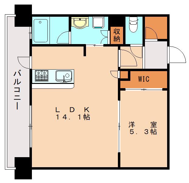 エンクレストGRAN博多駅前(1LDK/12階)の間取り写真