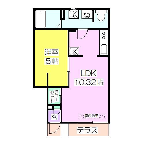 トーカス吉町(1LDK/1階)の間取り写真