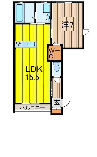 セレソ コリネ(1LDK/1階)の間取り写真