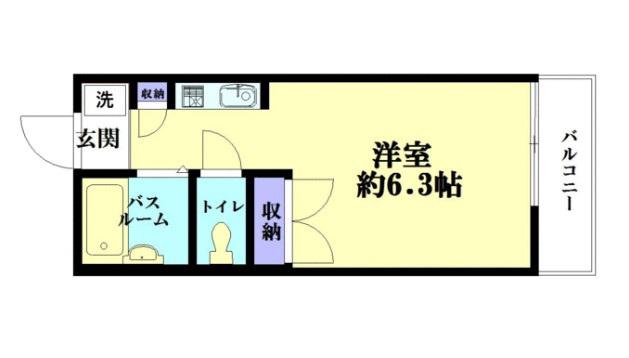 トトロの森I(ワンルーム/2階)の間取り写真