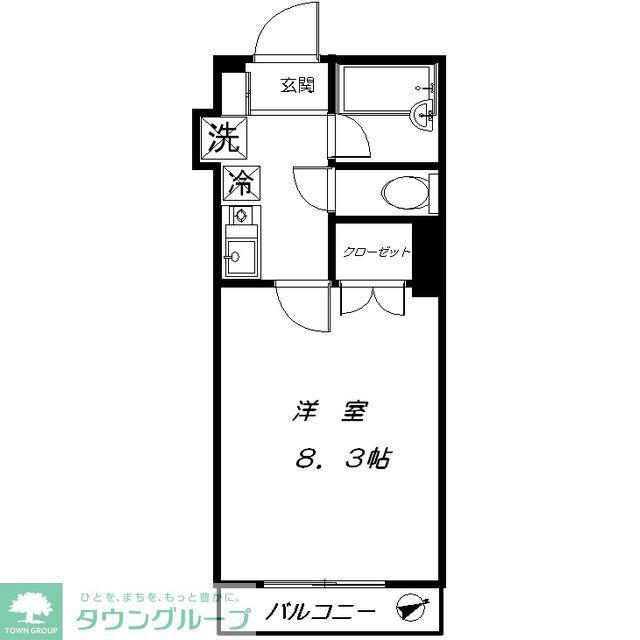 シャトー梅ヶ丘(1K/4階)の間取り写真