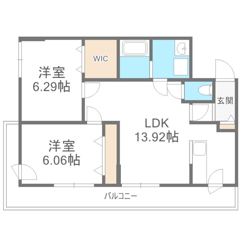 エフビル14(2LDK/3階)の間取り写真