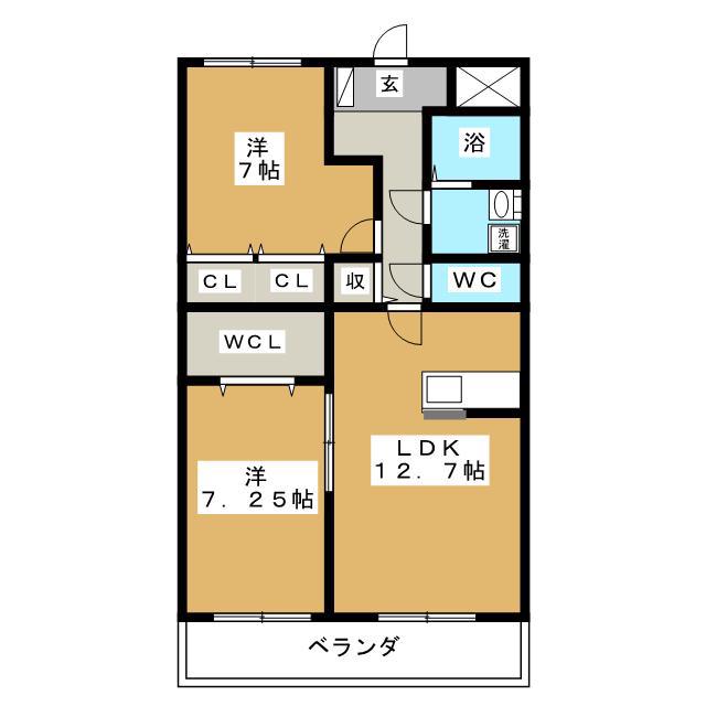 ルミエール(2LDK/3階)の間取り写真