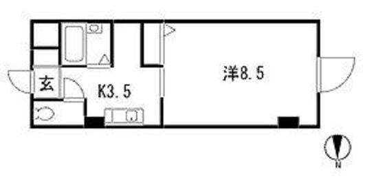 十日市レスト(1K/5階)の間取り写真