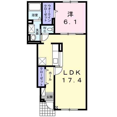 エスペランス(1LDK/1階)の間取り写真