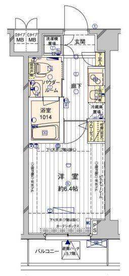 メインステージ押上II(1K/3階)の間取り写真