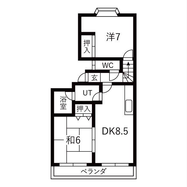 サンライフK(2DK/1階)の間取り写真