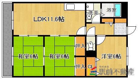 OAK VILLA和白レジデンス(3LDK/2階)の間取り写真