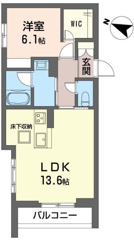 アドバンス(1LDK/1階)の間取り写真