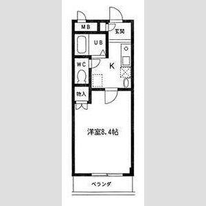 レジデンス赤坂(1K/2階)の間取り写真
