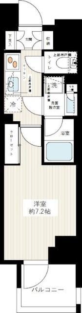 デュフレ南千住(1K/4階)の間取り写真