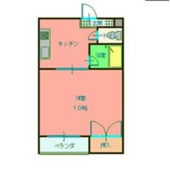 富山地鉄本線 越中荏原駅 徒歩10分 2階建 築38年(1DK/1階)の間取り写真