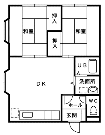 フィールズ(2DK/2階)の間取り写真