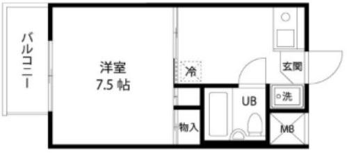 トラストステージ宮崎台(1K/3階)の間取り写真