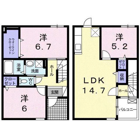 マナ・ボーテ(3LDK/1階)の間取り写真