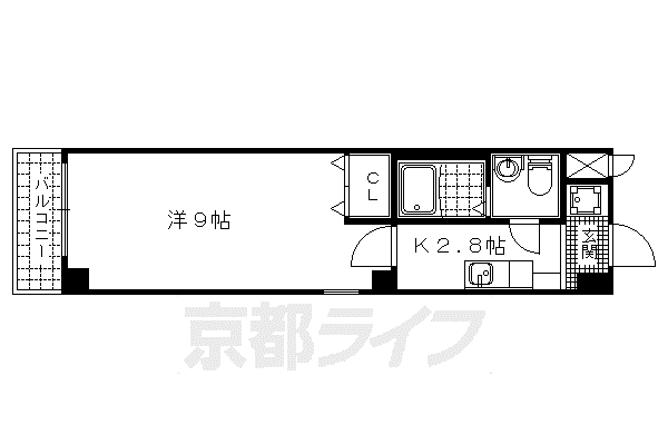 アマルフィ山科(1K/1階)の間取り写真