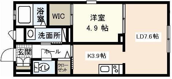 LIEN ∞(1LDK/1階)の間取り写真