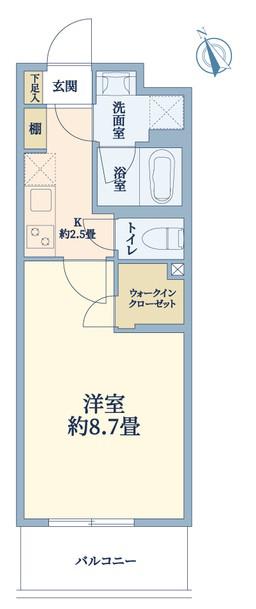 ウェルスクエア万代東(1LDK/1階)の間取り写真