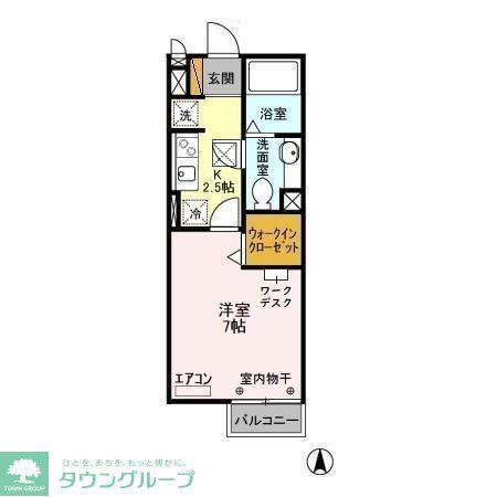ヴィラ・グランメール(1K/1階)の間取り写真