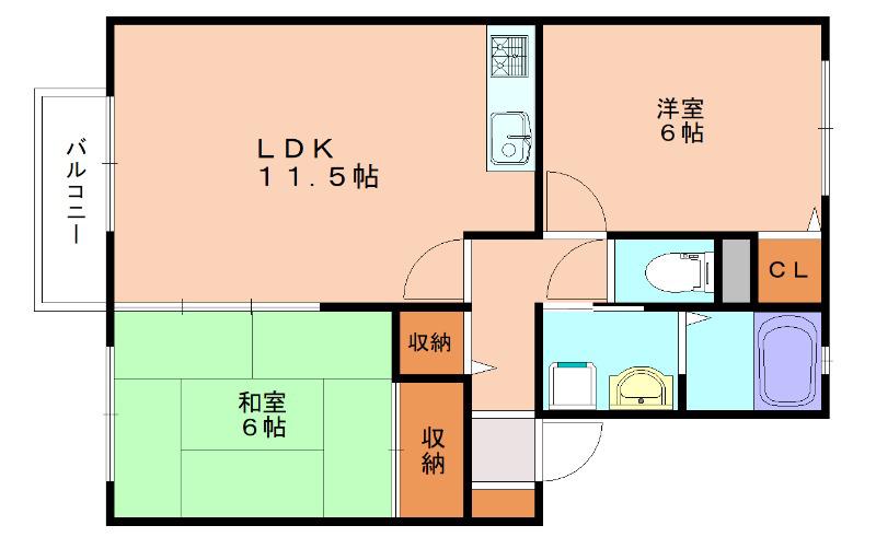 コンフォートハウス(2LDK/1階)の間取り写真