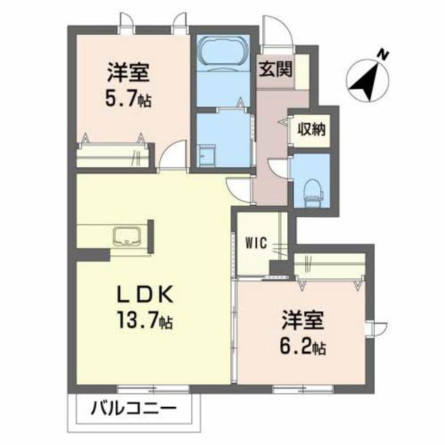 グランシャリオ(2LDK/1階)の間取り写真