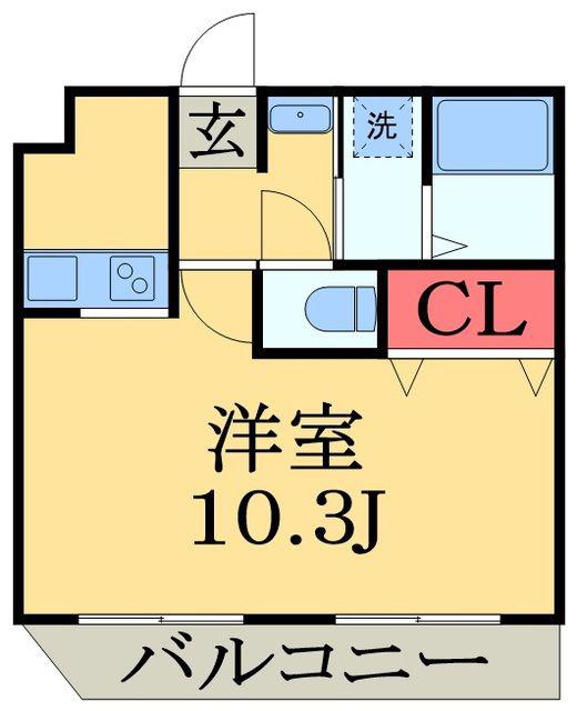 RUBY`S GARDEN MAKUHARI(1K/2階)の間取り写真