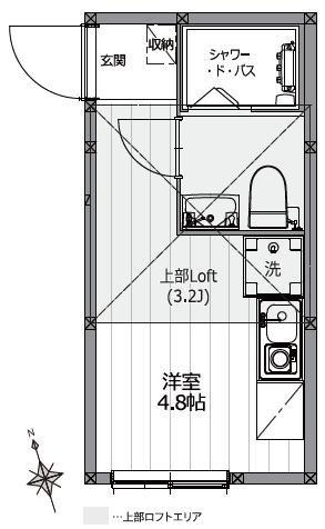 ビジュ―江古田レジデンス(ワンルーム/2階)の間取り写真