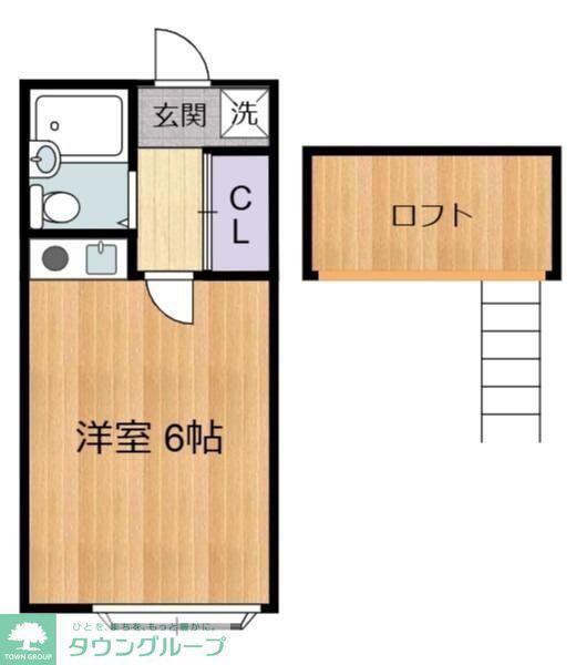 アーバンライフA号棟(ワンルーム/2階)の間取り写真