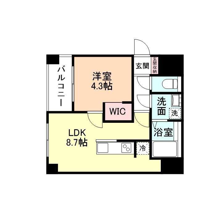 ルヴェール小泉(1LDK/5階)の間取り写真