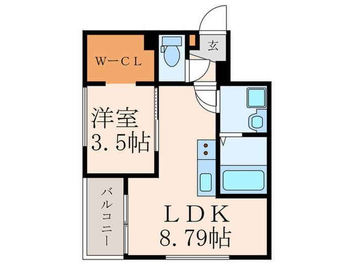 CRECIA守恒(1LDK/3階)の間取り写真