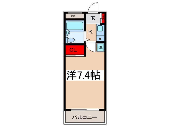 ウィルテラス西池袋(1K/2階)の間取り写真