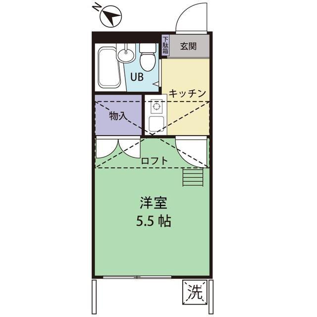 イースタンパレス桜ヶ丘(1K/2階)の間取り写真