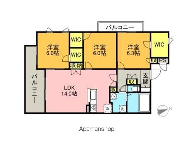 RAFFINA大濠(3LDK/8階)の間取り写真