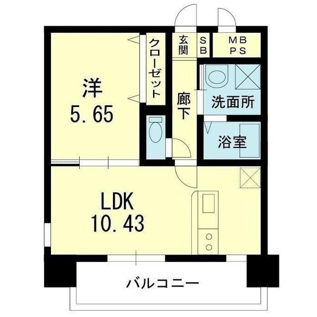 ロマージュ上通並木坂(1LDK/7階)の間取り写真