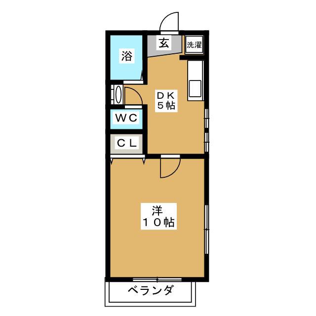 フォレストB(1DK/1階)の間取り写真
