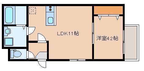 AMERI HAKOZAKI(1LDK/3階)の間取り写真